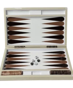 Wilouby International GAMES & GADGETS SHAGREEN BACKGAMMON SET | CREAM