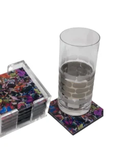 EYE CANDY BUTTERFLY NIGHTS COASTER SET WINE & BAR
