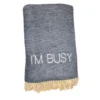 A Soft Idea THE HOME I'M BUSY THROW | NAVY & IVORY