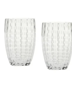 Zafferano America PERLE BEVERAGE GLASS | WHITE | SET OF 2 DRINKWARE