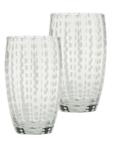 Zafferano America PERLE BEVERAGE GLASS | WHITE | SET OF 2 DRINKWARE