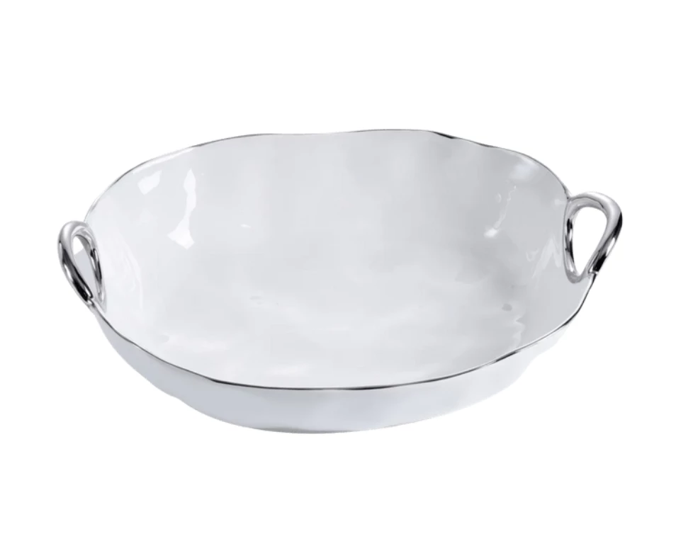 Pampa Bay HANDLE DEEP OVAL SERVING BOWL SILVER