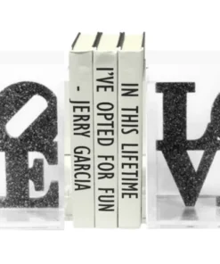 EYE CANDY LOVE BOOKENDS | SILVER GLITTER BOOKS & BOOKENDS