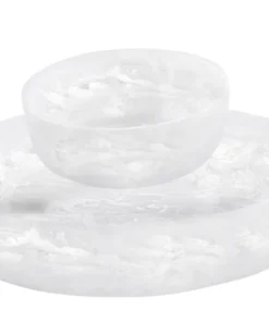 Nashi Home SERVING SWIRL RESIN ROUND BOWL | WHITE | VARIOUS SIZES