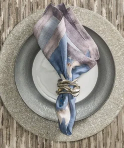 Kim Seybert FLUX NAPKIN RING SILVER THE TABLE