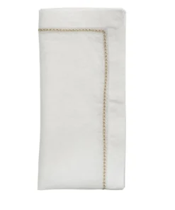 Kim Seybert STAR NAPKIN WHITE & GOLD