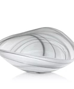 MARIPOSA ALABASTER DECORATIVE BOWL BLACK & WHITE