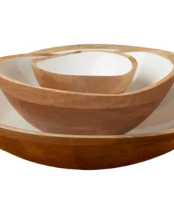 Be Home MANGO WOOD & ENAMEL BOWL | XL 17.5" SERVING