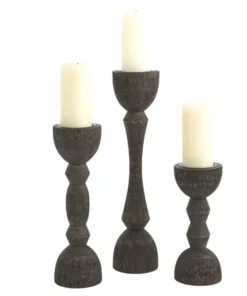 Global Views CANDLELIGHT CARA CANDLEHOLDERS | BLACK