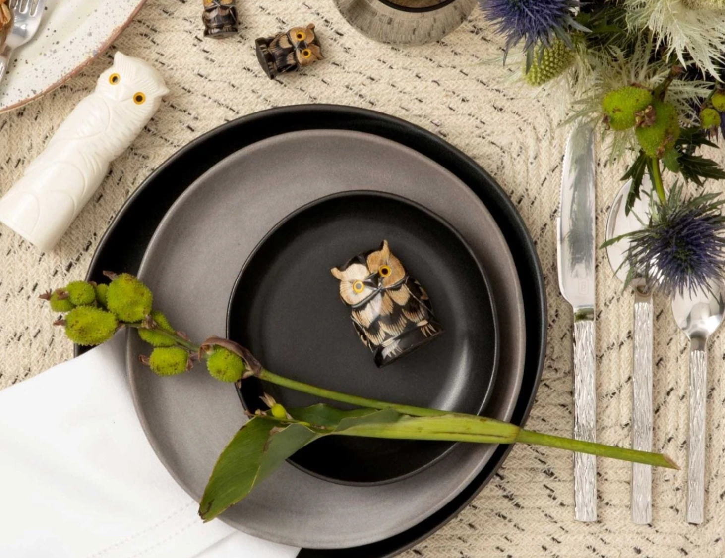 Blue Pheasant MARCUS CEMENT GLAZE STONEWARE DINNERWARE