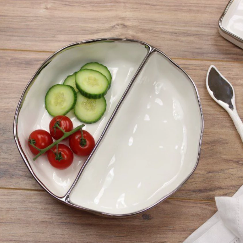 Pampa Bay BIANCA 2 SECTION BOWL LARGE SERVING