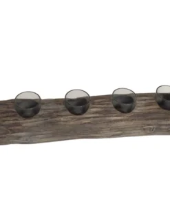 Sagebrook Home WOOD TEALIGHT HOLDER | GRAY