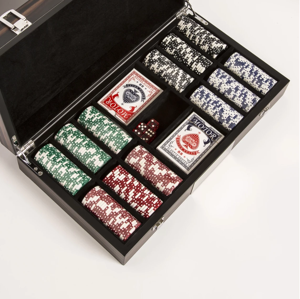 Brouk & Co GAMES & GADGETS PERSONALIZED CARBON FIBER 300 PIECE POKER SET