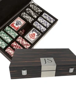 Brouk & Co GAMES & GADGETS PERSONALIZED CARBON FIBER 300 PIECE POKER SET