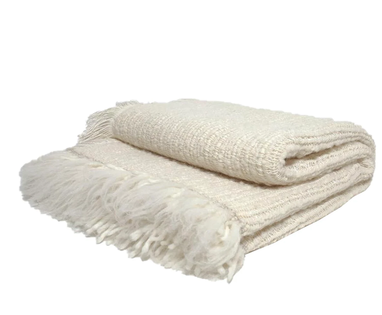 Uniquity BULLOCH WOVEN ALPACA THROW CREAM THE HOME