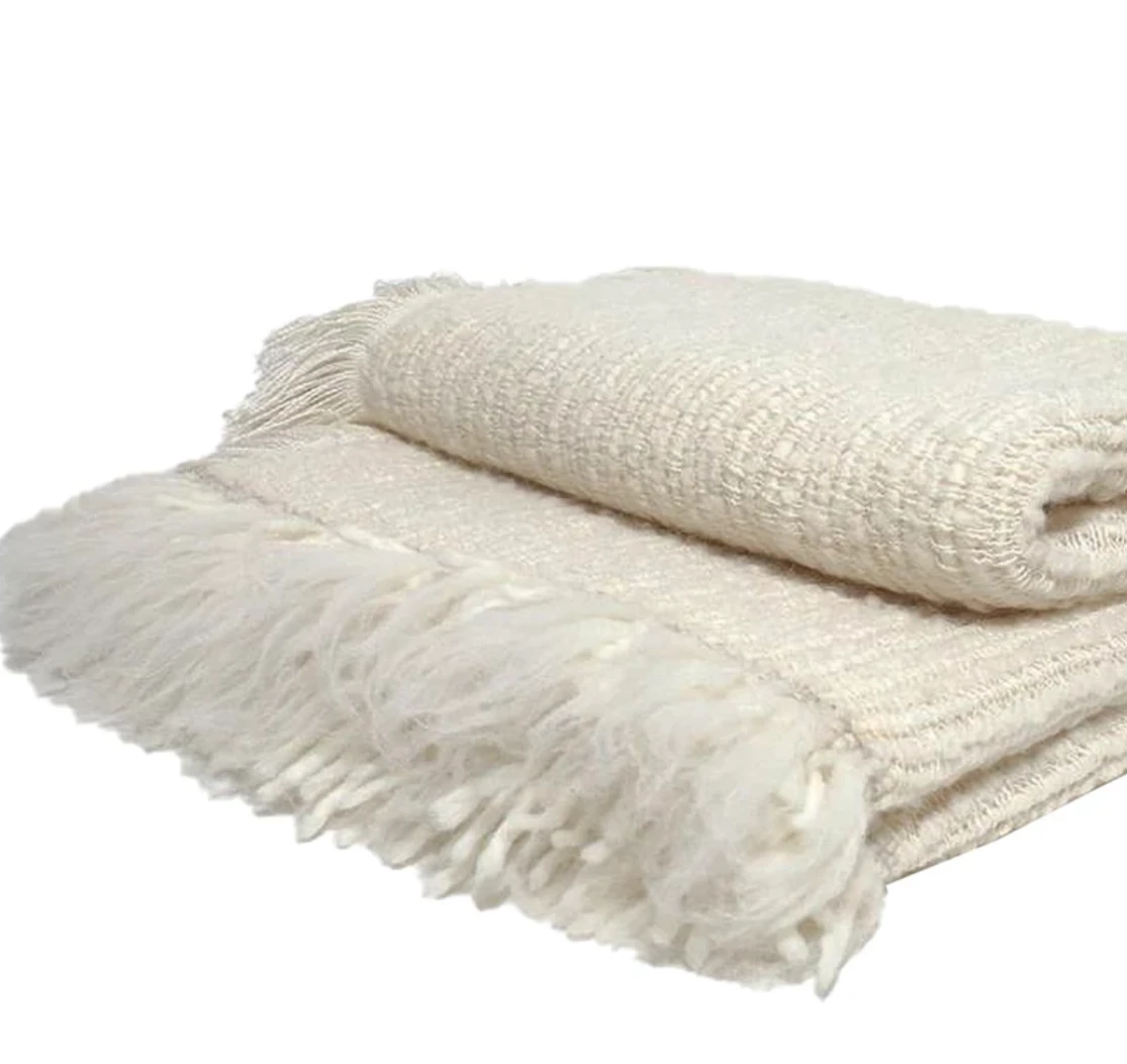 Uniquity BULLOCH WOVEN ALPACA THROW CREAM THE HOME