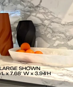 Nashi Home SWIRL RESIN BOAT BOWL WHITE