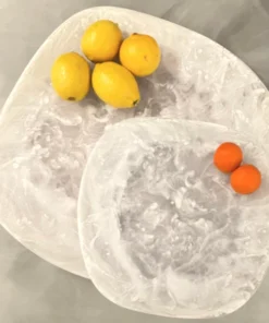 Nashi Home SWIRL RESIN ORGANIC PLATTER WHITE