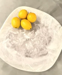 Nashi Home SWIRL RESIN ORGANIC PLATTER WHITE