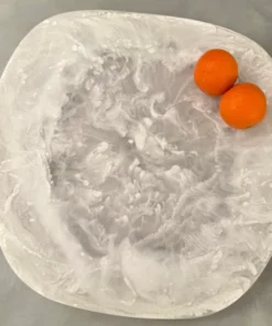 Nashi Home SWIRL RESIN ORGANIC PLATTER WHITE