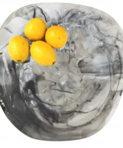 Nashi Home SWIRL RESIN ORGANIC PLATTER BLACK