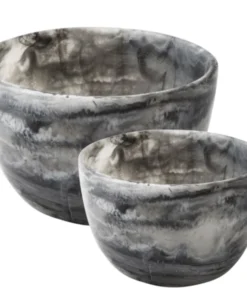 Nashi Home SWIRL RESIN DEEP BOWL BLACK