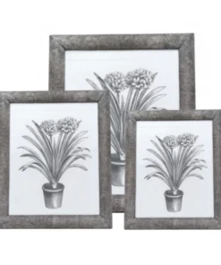 Pigeon And Poodle THE HOME OXFORD FAUX SHAGREEN FRAME GREY