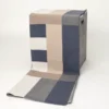 Hangai Mountain Textiles BAUHAUS CASHMERE THROW BLUE & NATURAL THE HOME
