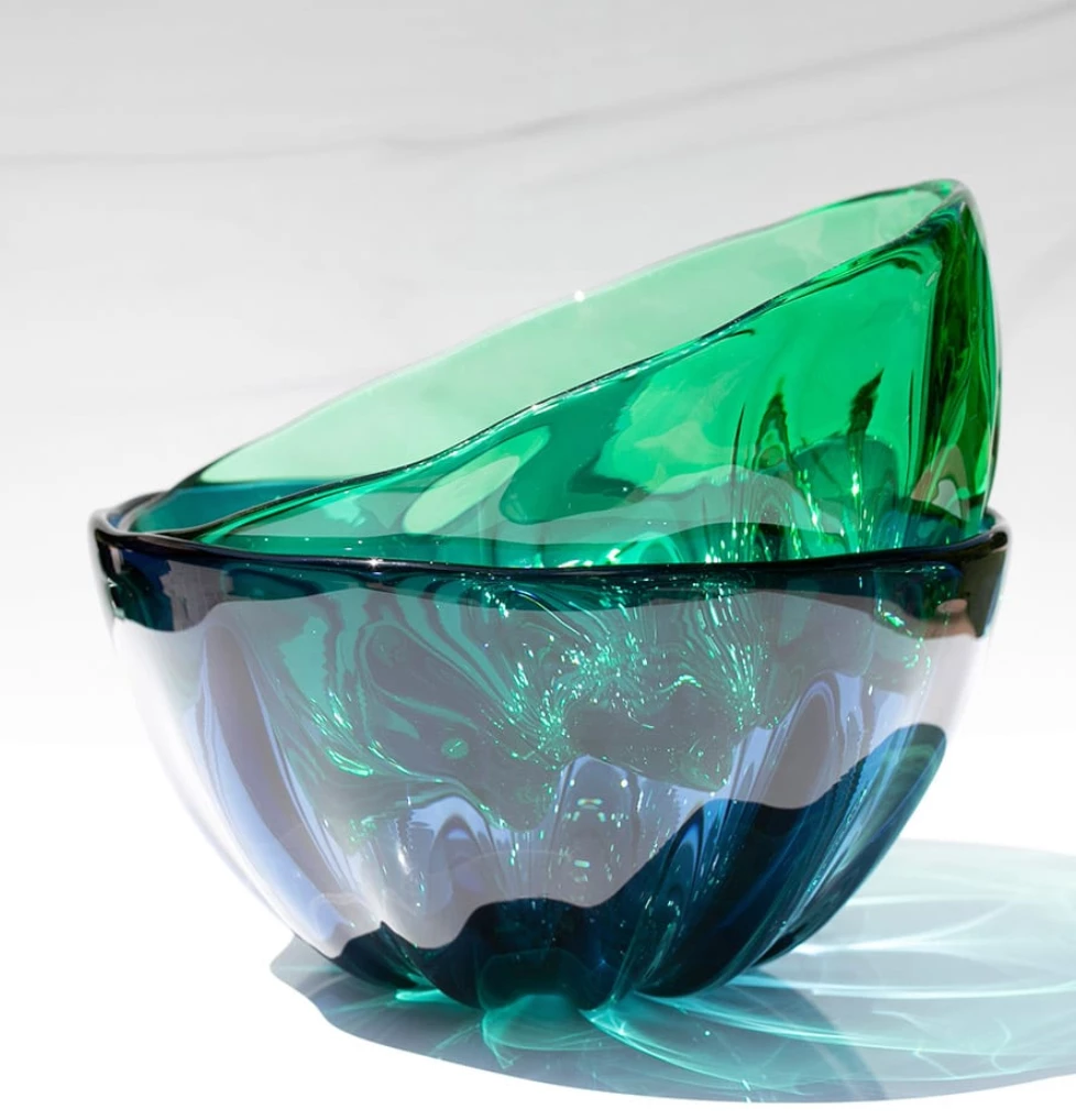 Saban Glass THE HOME ILLUSION BOWL | PALE STEEL BLUE