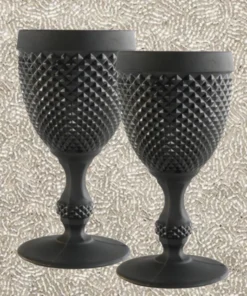 Vista Alegre DRINKWARE BICOS BLACK MATTE GOBLET | SET OF 2
