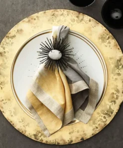 Kim Seybert FLARE NAPKIN RING BLACK & GOLD