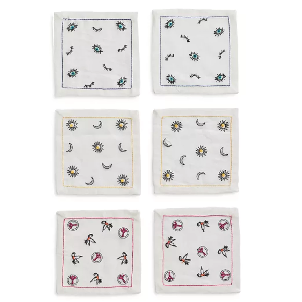 Kim Seybert BOHEMIA COCKTAIL NAPKINS | SET OF 6 TABLE LINENS