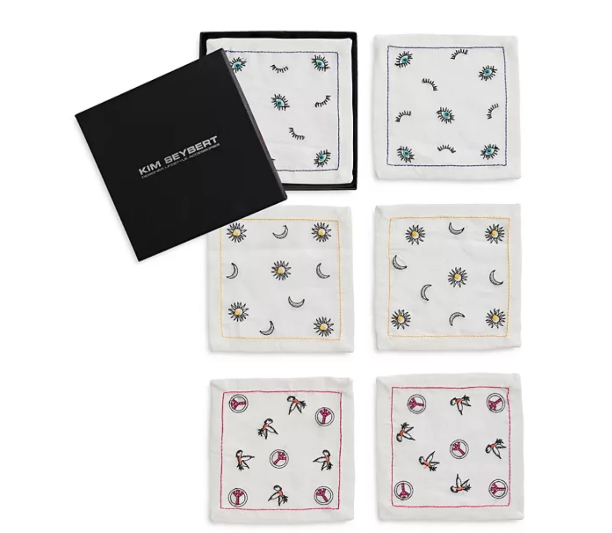 Kim Seybert BOHEMIA COCKTAIL NAPKINS | SET OF 6 TABLE LINENS