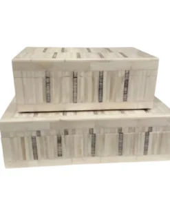 Bojay SHELLEY ETCHED BONE BOX IVORY
