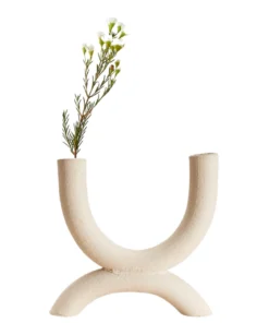 Style Union Home FOREVER DUAL CANDLE HOLDER RAW WHITE CANDLELIGHT