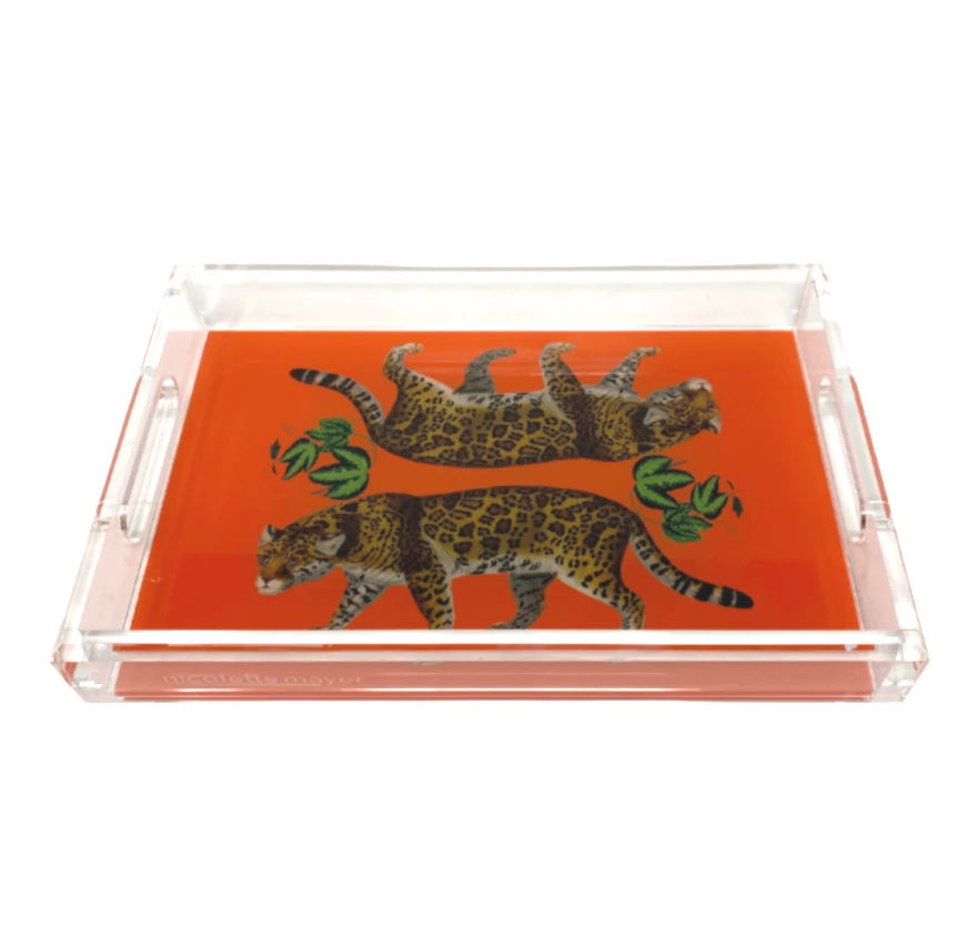 Nicolette Mayer Collection DOUBLE LEOPARD VANITY TRAY THE HOME