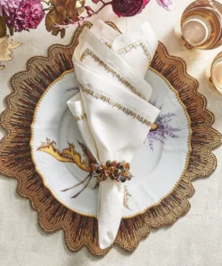 Kim Seybert FILAMENT NAPKIN WHITE & GOLD