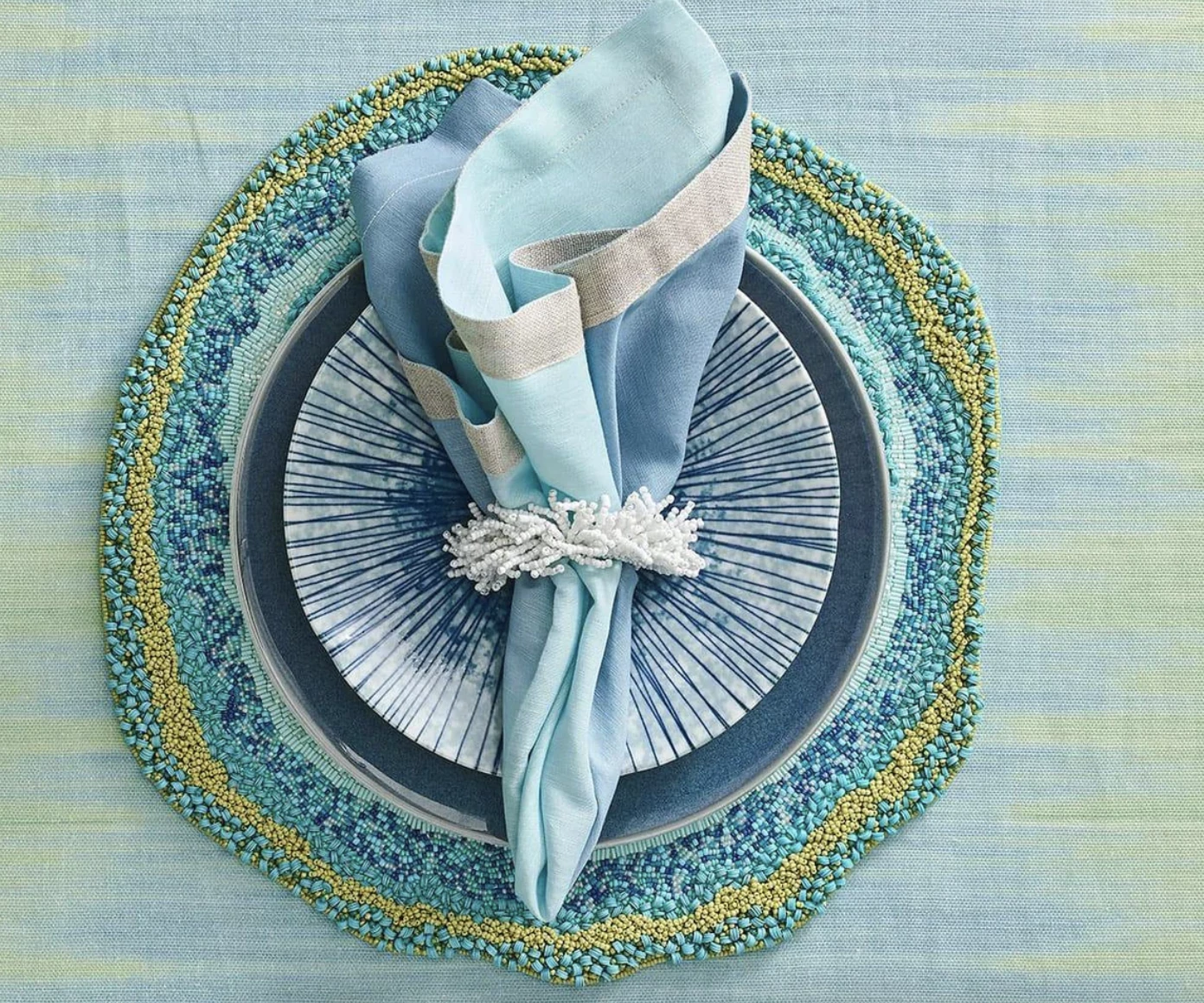 Kim Seybert DIP DYE NAPKIN SKY BLUE