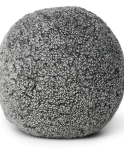 Natures Collection SHEEPSKIN BALL PILLOW 10" LIGHT GREY