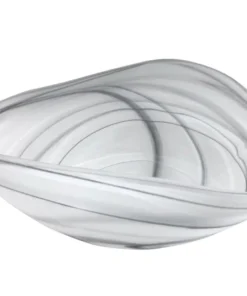 MARIPOSA ALABASTER DECORATIVE BOWL BLACK & WHITE