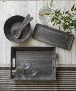 TarHong FAUX EBONY WOOD SERVING BOWL