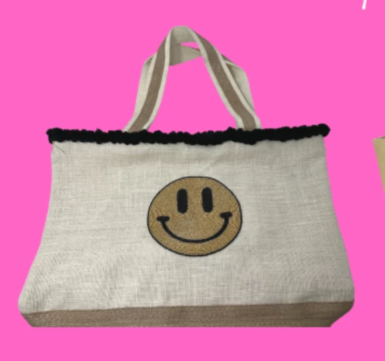 Tiana Designs POM POM SMILEY TOTE ACCESSORIES