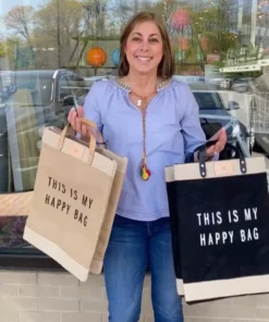 Apolis MARKET BAG - THIS IS MY HAPPY PLACE NATURAL