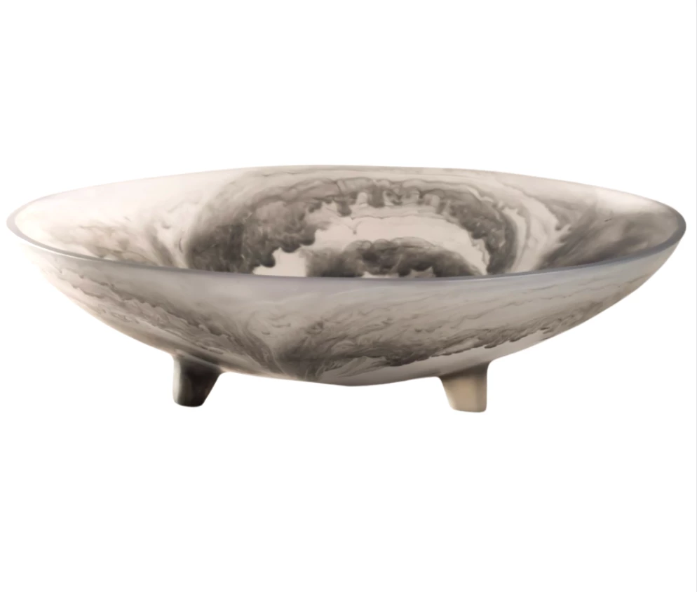 CDMX Design BOWLS & CENTERPIECES ALTA FOOTED CENTERPIECE RESIN BOWL