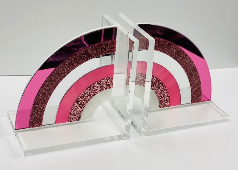 EYE CANDY RAINBOW ACRYLIC BOOKENDS | PINK