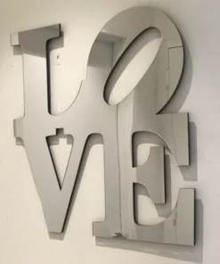 EYE CANDY LOVE SQUARE MIRROR ART | SILVER WALL DECOR