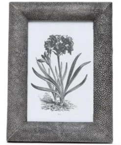 Pigeon And Poodle THE HOME OXFORD FAUX SHAGREEN FRAME GREY