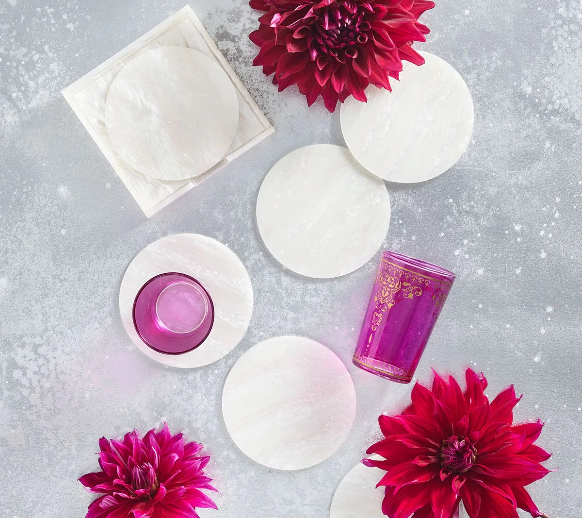 Kim Seybert MIRAGE IRIDESCENT COASTERS SET Of 6