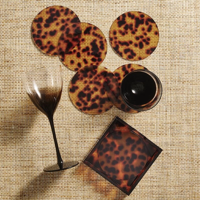 Kim Seybert WINE & BAR TORTOISE COASTERS | SET OF 6