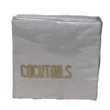 Print Appeal COCKTAIL NAPKIN PACK | "COCKTAILS" | GOLD WINE & BAR
